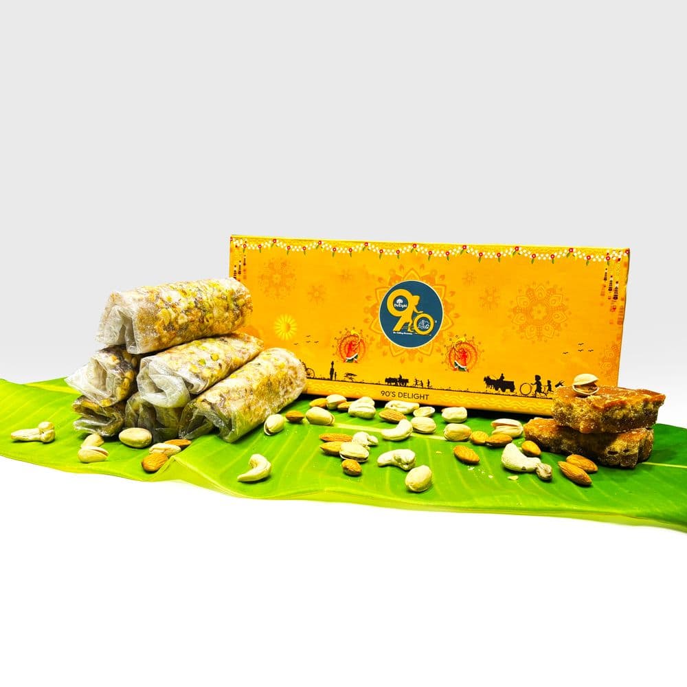 Organic Palm Jaggery Dry Fruits Putharekulu thumbnail 3